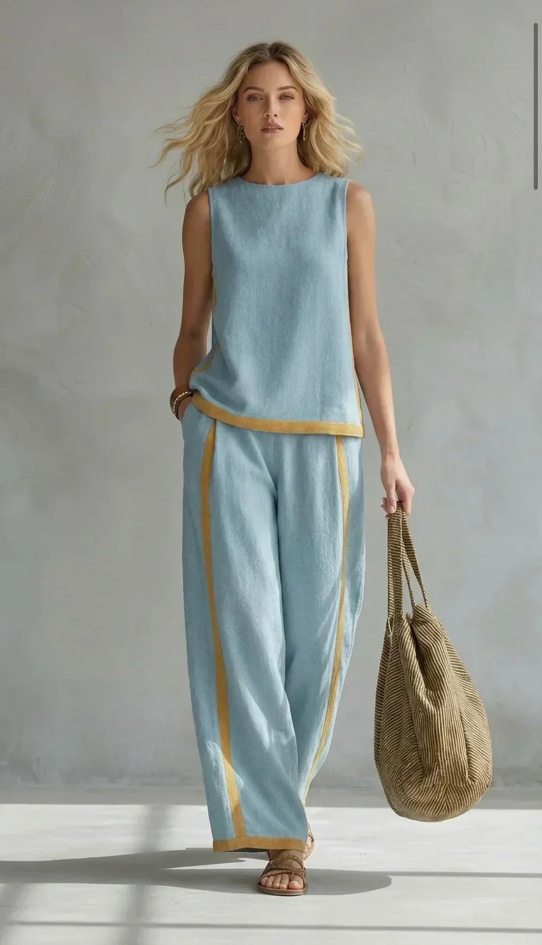 Ursula – Conjunto chaleco y pantalón chic-casual bicolor