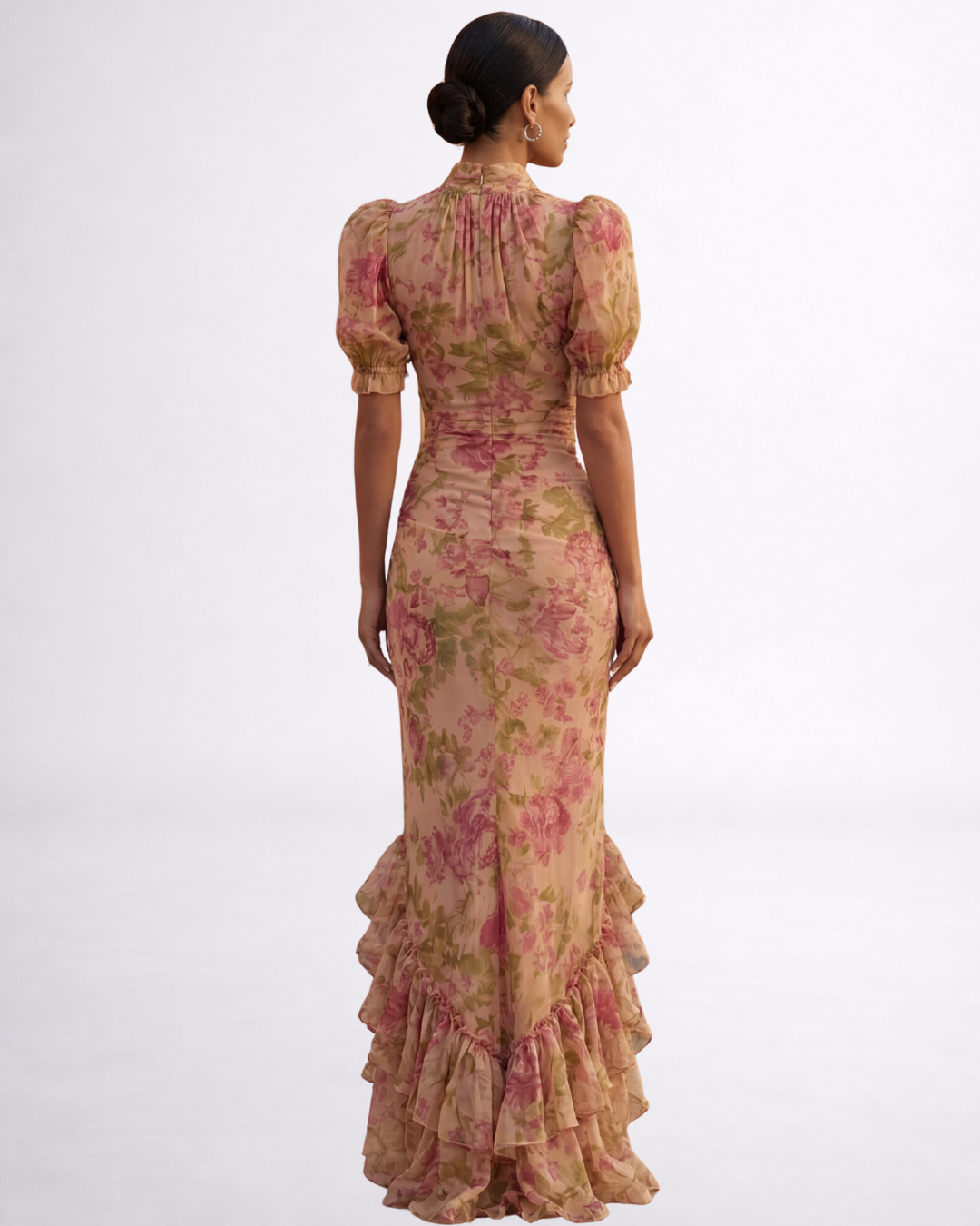 Rosario | Vestido Largo Floral en Gasa