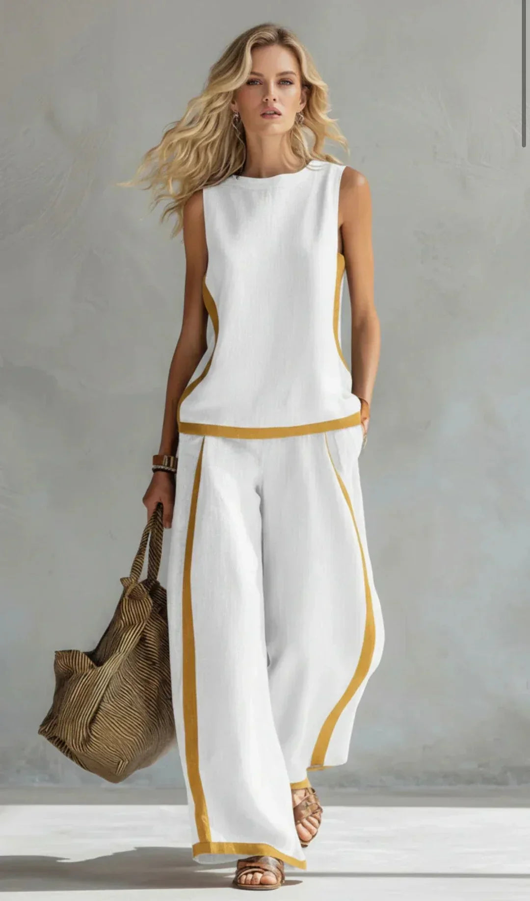Ursula – Conjunto chaleco y pantalón chic-casual bicolor