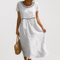Silvana | Vestido Bordado de Lino para Mujer