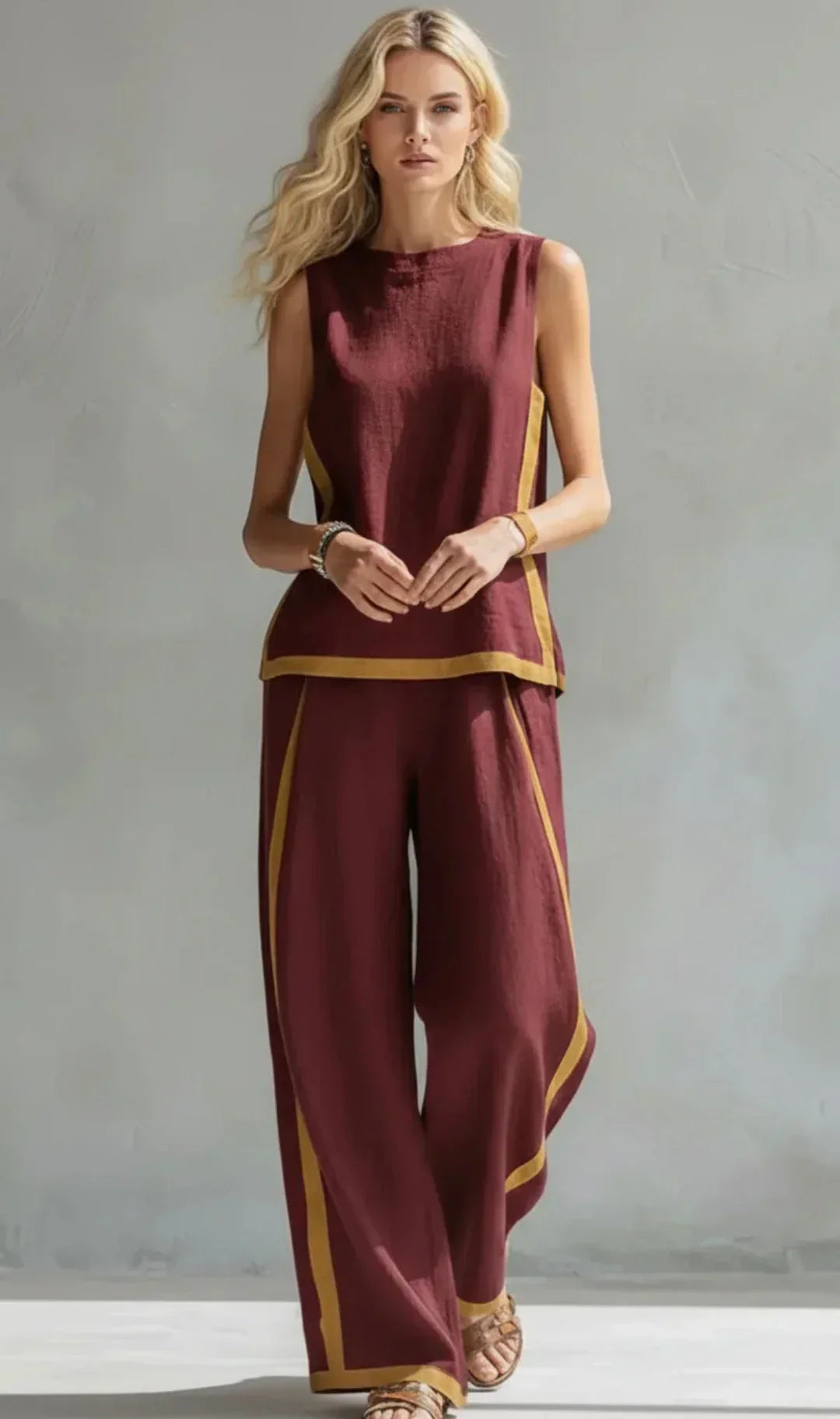 Ursula – Conjunto chaleco y pantalón chic-casual bicolor