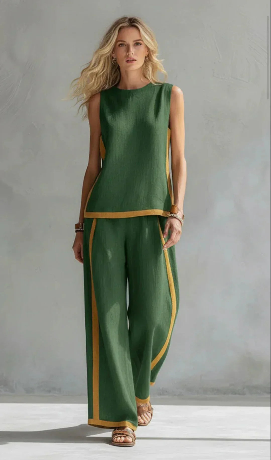 Ursula – Conjunto chaleco y pantalón chic-casual bicolor