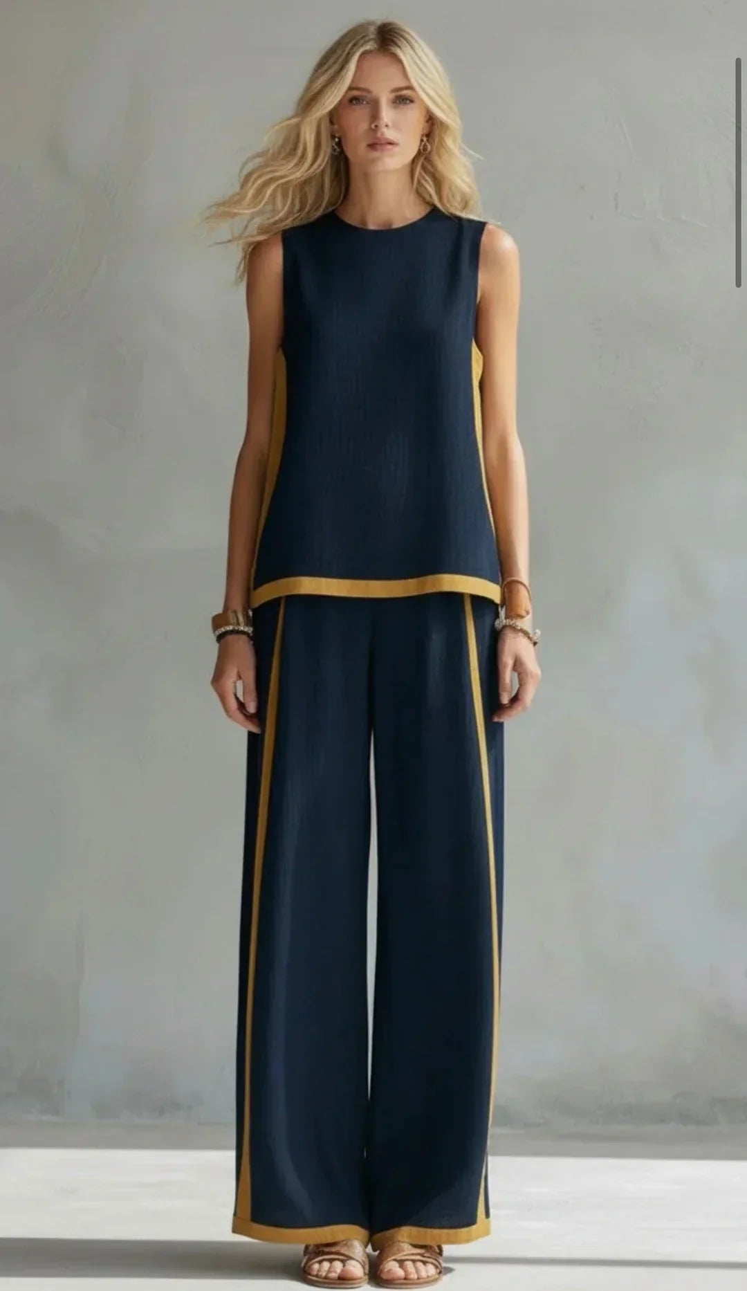 Ursula – Conjunto chaleco y pantalón chic-casual bicolor