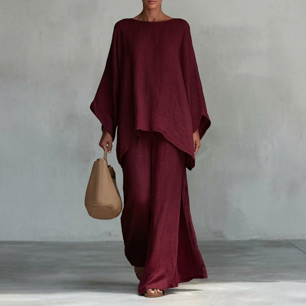 Christine | Conjunto dos piezas mangas largas y pantalón ancho