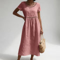 Ombretta | Vestido Bordado de Lino para Mujer