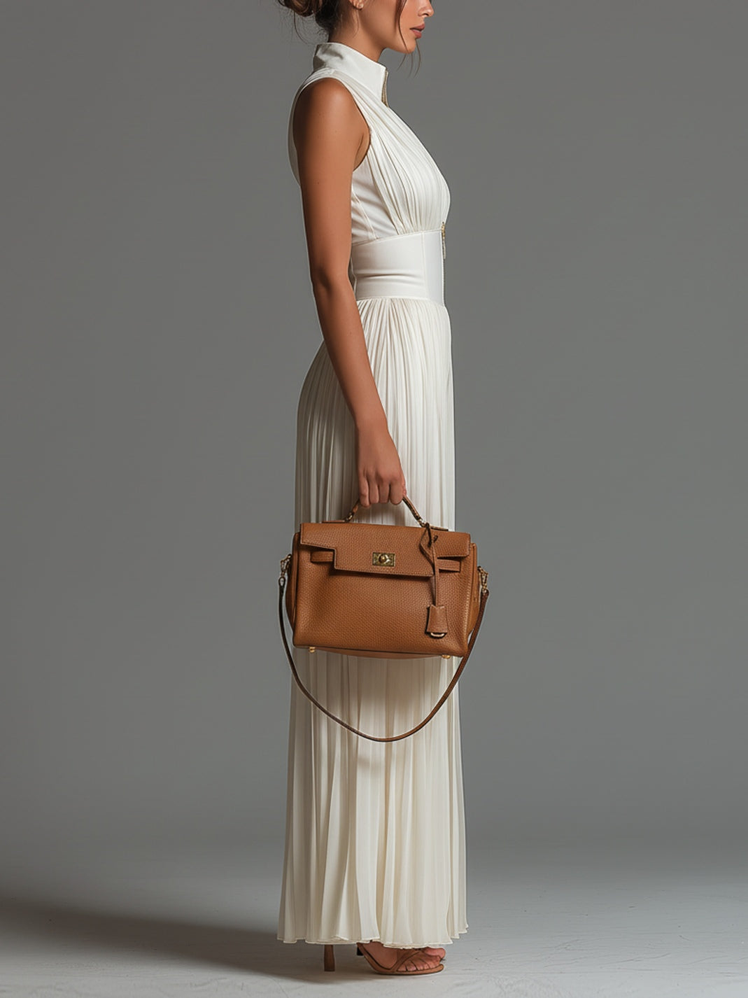 Léa™ | Mono de muselina blanca con escote en V, sin mangas y piernas anchas