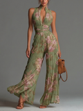 Carlota™ | Mono fluido plisado con flores verdes