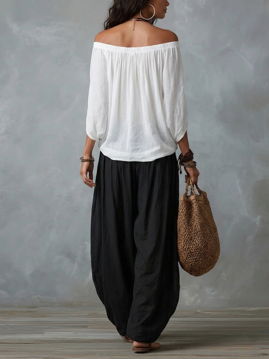 Aaliyah™ | Conjunto fluido con hombros al descubierto