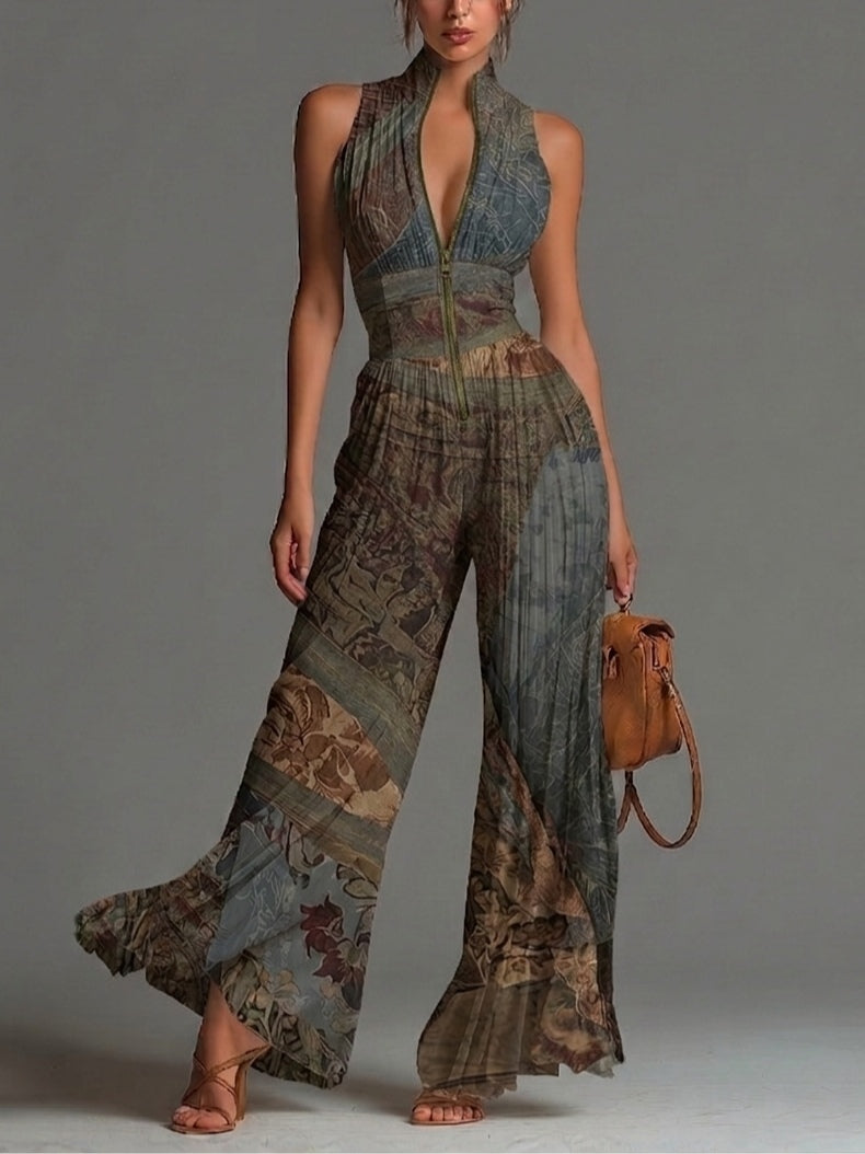 Camila | Mono fluido plisado con estampado bohemio
