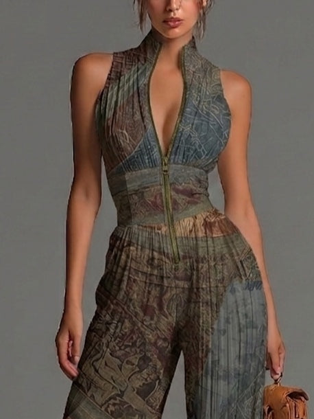 Camila | Mono fluido plisado con estampado bohemio