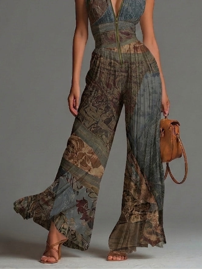 Camila | Mono fluido plisado con estampado bohemio