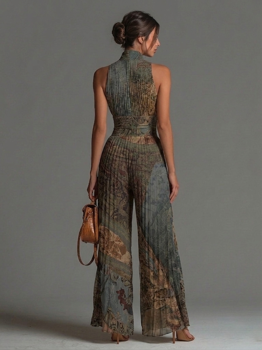 Camila | Mono fluido plisado con estampado bohemio
