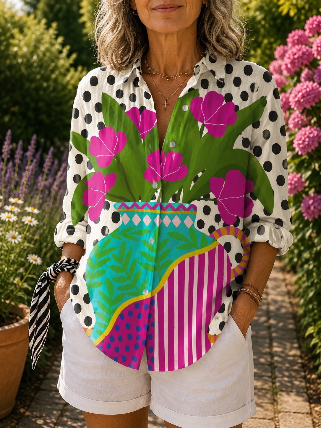 Amara | Blusa Vaso in Fiore